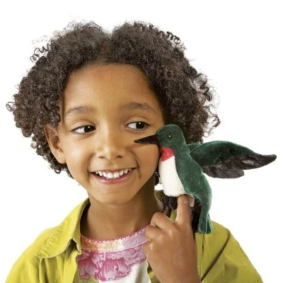 Marionnette à Doigt Mini Martin-pêcheur Folkmanis - Jouet En Peluche Réaliste Pour Enfants Dès 3 Ans (8,9 Cm)