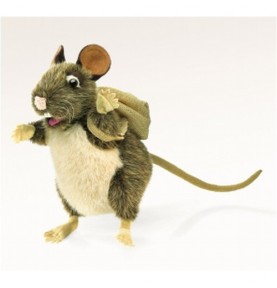 Marionnette à main Rat avec sac à dos