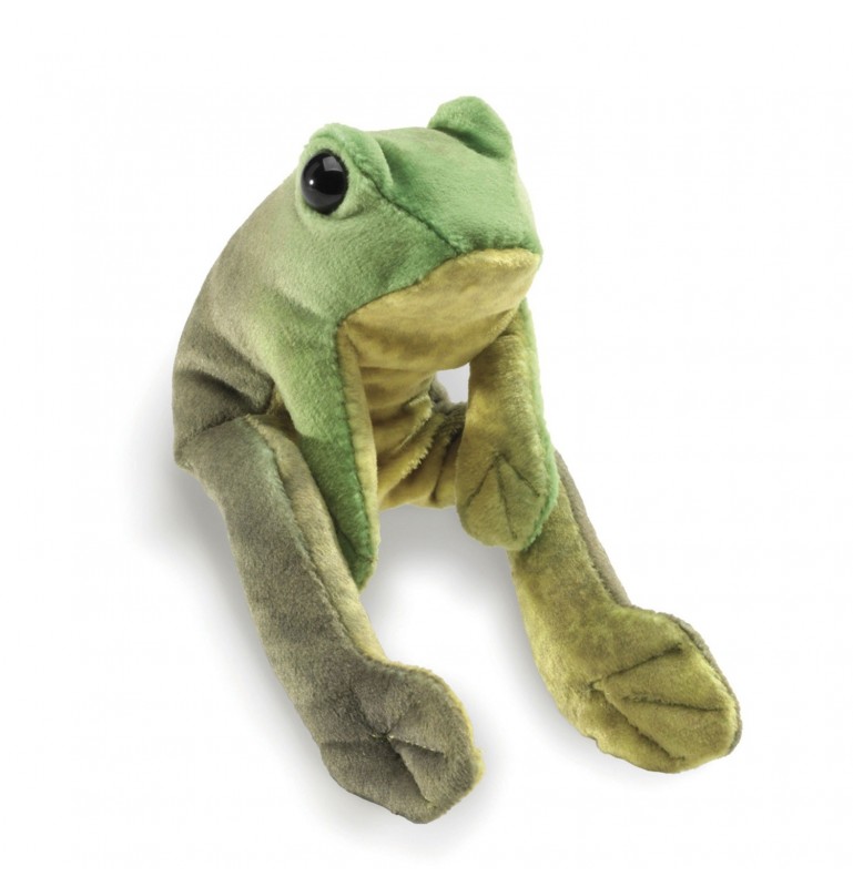 Peluche marionnette à doigt Mini grenouille assise signée Folkmanis