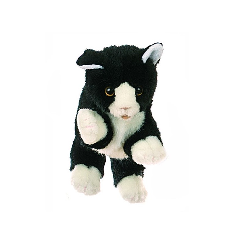 Marionnette à main petit chat noir et blanc signée Living Puppets