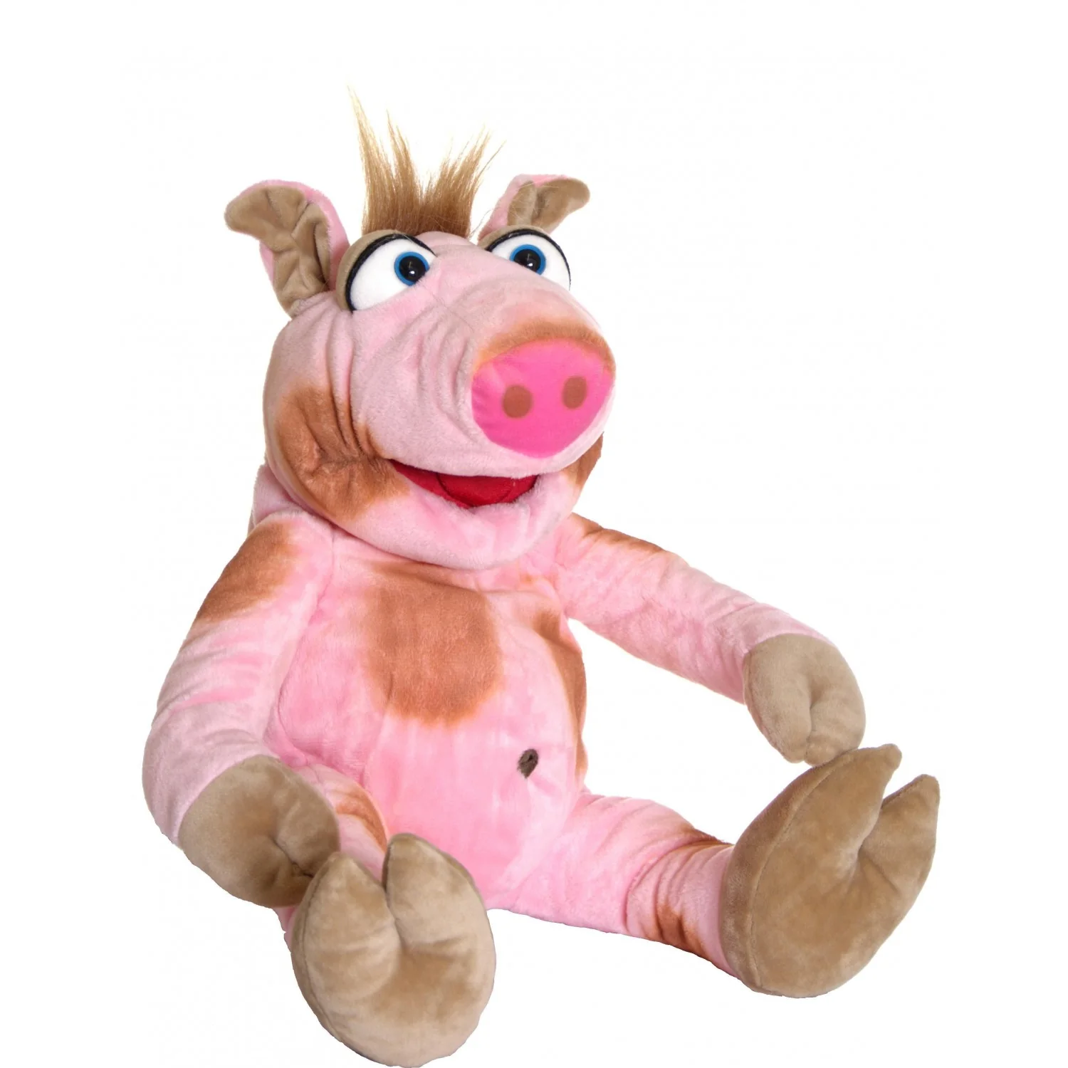 Marionnette à Main Cochon Goki - Tissu Doux Microfibre, Lavable, 23 Cm