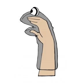 Schéma de manipulation de Marionnette à main Cheval Fred-Jonatan signée Living Puppets