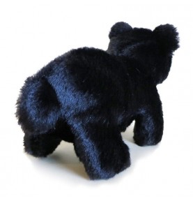 Marionnette à doigt Mini ours noir signée Folkmanis, vue de dos