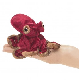 Marionnette à doigt Mini pieuvre rouge signée Folkmanis