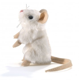 Mini marionnette souris blanche