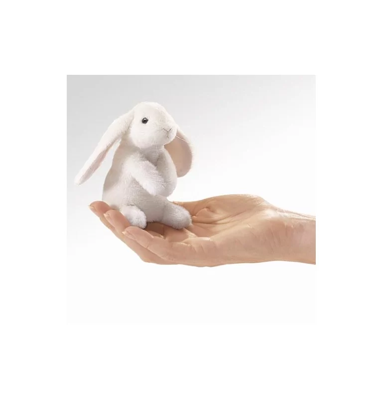 Marionnette à doigt Mini Lapin blanc dans un chapeau 